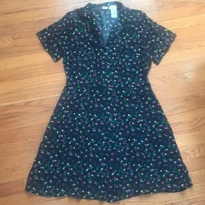 Gap button up floral print dress Sz L w pockets!